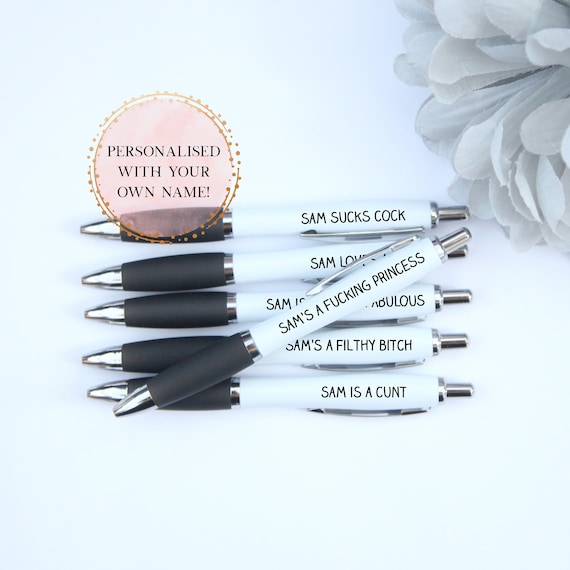 Personalised Profanity Pens Set, Sweary, Insulting Office Gift