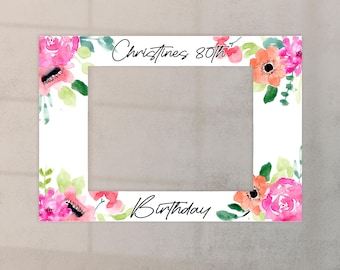 Personalised Birthday Selfie Frame, Wedding Props, Selfie Board, Decoration, Photobooth Props, Custom, Cutout, Watercolour, Party Frame