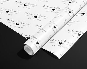 Personalised Newly Weds Wrapping Paper, Gift Wrap, Customised, Wedding, Party, Engagement, Couples, Mr and Mrs, Anniversary, Paper