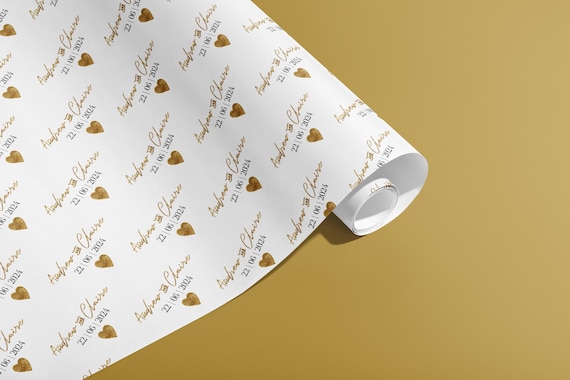 Personalised Gift Wrap, Names, Wrapping Paper, Birthday, Hearts, Customised, Wedding, Party, Engagement, Couples, Valentines, Anniversary