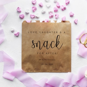 Gepersonaliseerde papieren zoete tassen traktatie tassen, bruiloft zoete kar, cake, bruin of wit, kraft, bruiloft briefpapier, snack voor na, popcorn