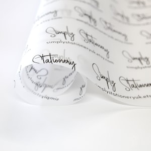 Personalised Vellum Paper, Packing Paper, Branded Packaging Premium Vellum, Your Logo Paper 112gsm, Small Business, Tissue paper, Recyclable