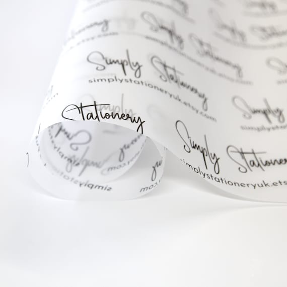 Personalised Vellum Paper, Packing Paper, Branded Packaging Premium Vellum,  Your Logo Paper 112gsm, Small Business, Tissue Paper, Recyclable 