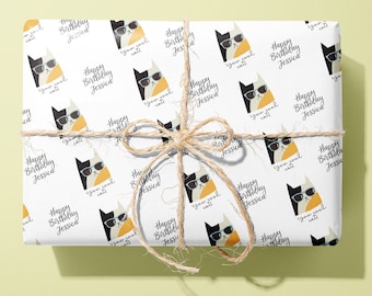 Personalised Gift Wrap, Wrapping Paper, Cats, Kittens, You Name, Customised, Birthday, Congratulations, Wedding, Party, Paper, Your Age