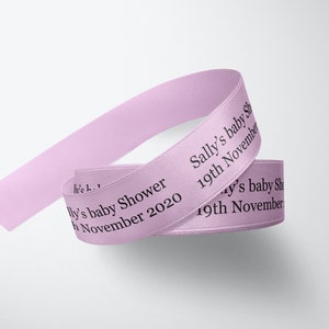 Personalised 25mm Ribbon. Satin Ribbon, Baby Shower, Gold, Rose Gold, Any Colour Wrapping, Gift, Business Branded, Wedding Gift Wrap