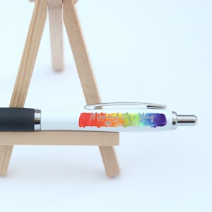 Personalised Wedding Favour Printed Pens, Bridesmaid Gift, Maid of Honour, Mother of Bride, Hen Party, Blush, Rainbow Paint, Ballpoint