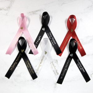 Personalised Memorial Funeral Ribbons, Satin Bow, Church, Clothes Pin ...