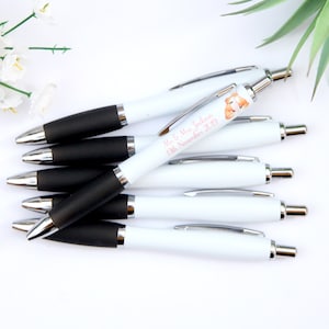 Personalised Fox Wedding Favour Printed Pens, Bridesmaid Gift, Maid of Honour, Mother of Bride, Hen Party, Business, Logo, Pencil Ballpoint