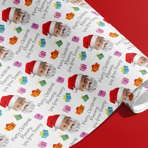 Personalised Christmas Wrapping Paper, Custom Gift Wrap, Customised Paper, Your Details, Holiday, Packing Paper, Christmas, Santa Hat, xmas