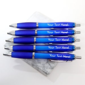 Personalised Wedding Favour Printed Pens, Bridesmaid Gift, Maid of Honour, Mother of Bride, Hen Party, Blue, Champagne Glass, Ballpoint Pen