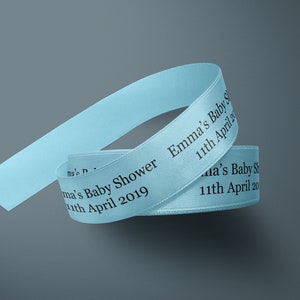 Personalised 10mm Ribbon. Satin  Ribbon, Baby Shower, Date, Gold, Rose Gold, Any Colour Wrapping, Gift, Business Branded, Wedding