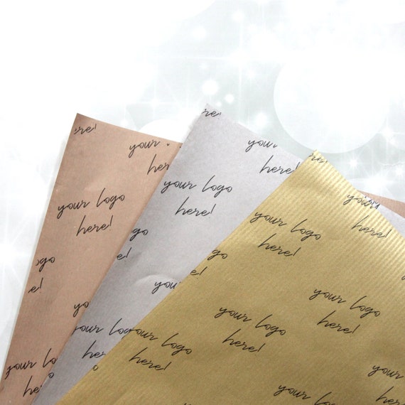 Personalised Metallic Kraft Paper, Packing Paper, Branded Packaging Premium Kraft, Your Logo Paper 50gsm, Small Business, Tissue paper, Eco
