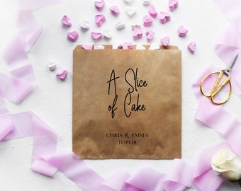 Personalised Paper Bags Cake Boxes Bags, Wedding Sweet Cart, Cake, Brown or White, Kraft, Stationery, Love Is Sweet, Popcorn, Treat