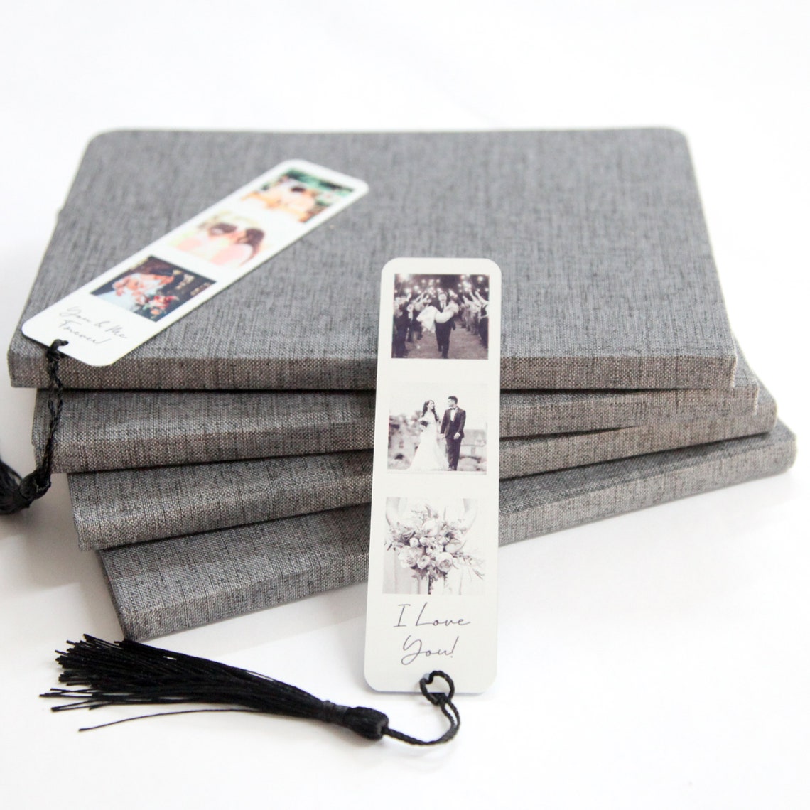 Personalisierbares Lesezeichen Mit Foto & Text – Doppelseitig Mit Quaste (15 X 3 Cm)