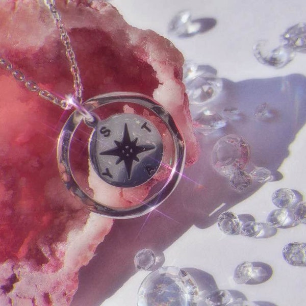 STAY - StrayKids Broken Compass Necklace (SILVER)