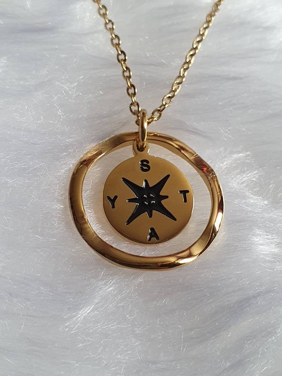 Etsy store compass necklace