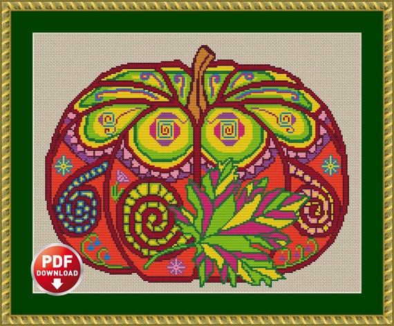 Cross Stitch Pattern Pumpkin PDF Instant Download. | Etsy