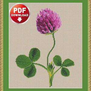 Lucky Clover Cross Stitch Pattern PDF | Instant Download | Beginner-Friendly Embroidery Design