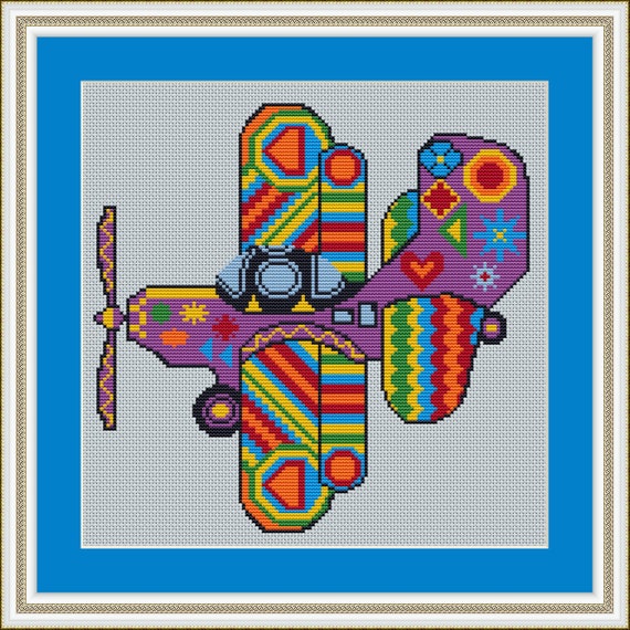 Cross stitch pattern Airplane PDF instant download. Etsy