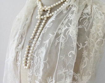 1900: Charming Wedding Tulle Lace Shawl Victorian Wedding