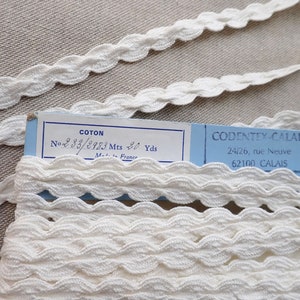1970: 5 Meter französische Flechtborte, geprägte creme Webborte 100% Baumwolle Shabby Chic Material