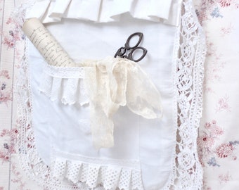Sophisticated Shabby Chic Organizer with lace trim & monogram