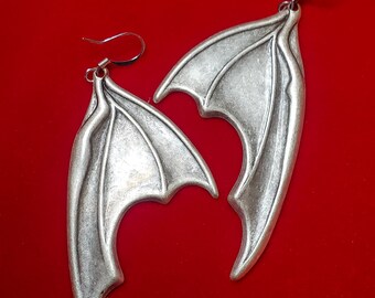 Like A Bat Outta Hell Earrings - gold or silver bat wing earrings - for goths, punks, witches, rockers and heavy metal cats!
