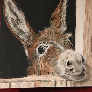 Custom Animal Water Color- Donkey