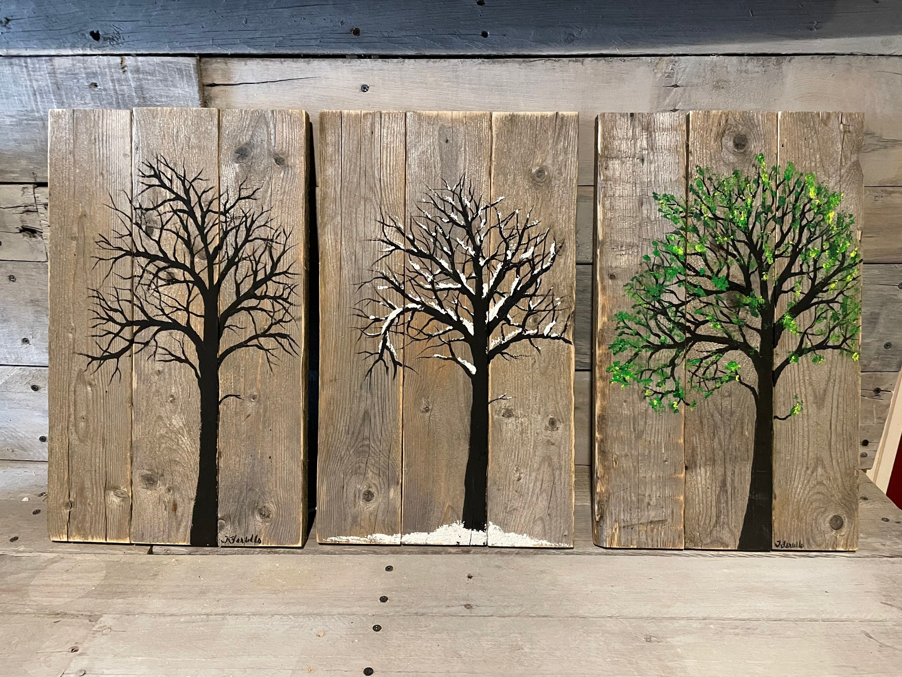 Wall Decor Tree Silhouette Pallet Wood Painting approx. - Etsy