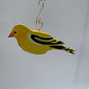 Yellow Finch/Eastern Goldfinch Wooden Bird Ornament