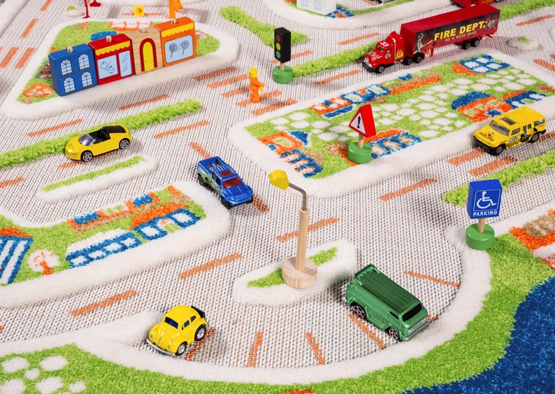 3D Play Rug With Roads Kids Playroom Cars Road Rug Room Etsy
