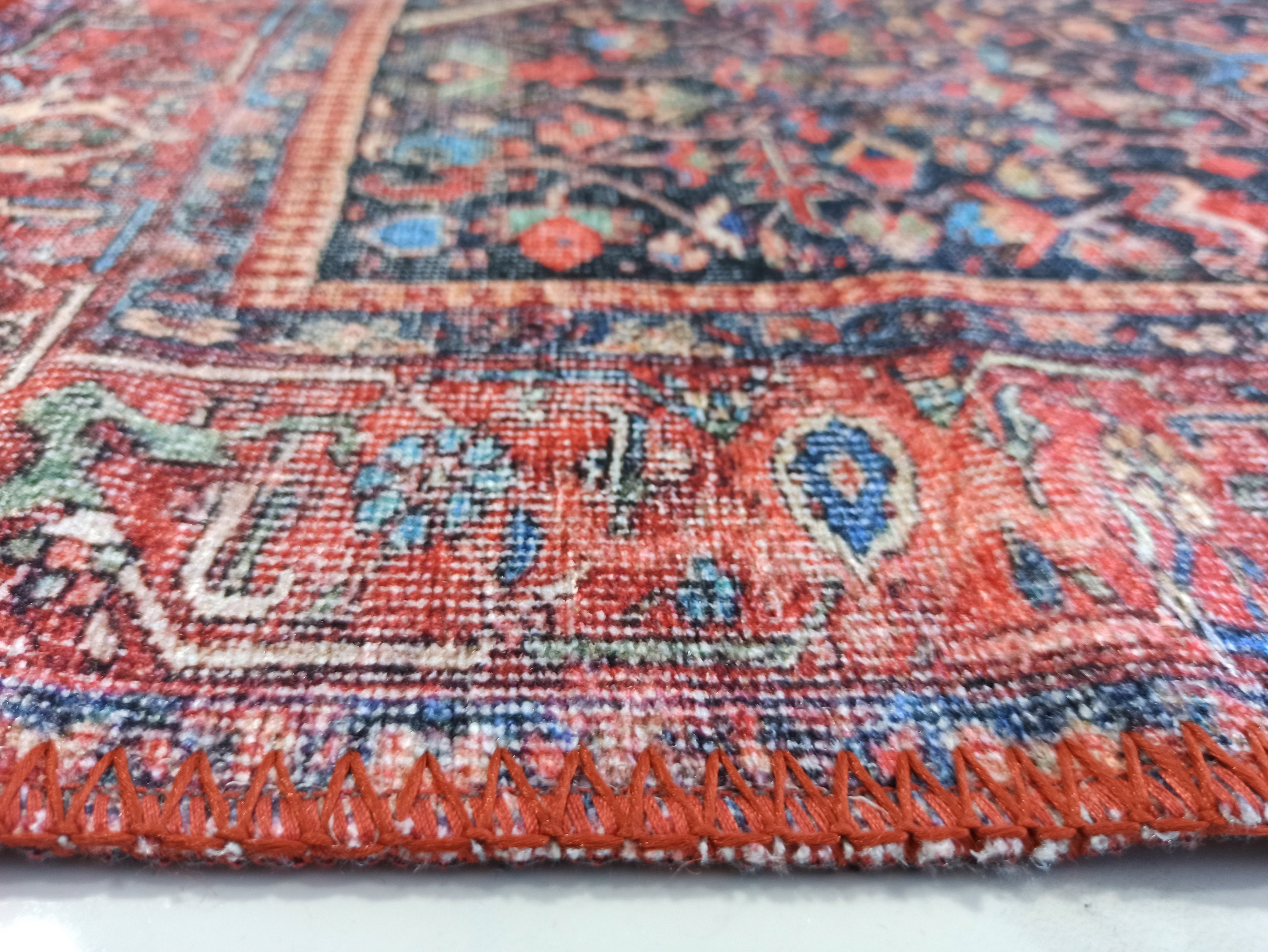 Turkish Red Navy Blue Oriental Runner Rug Tribal Ethnic Etsy