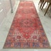 SARA | Antique Persian Heriz Pattern Runners Coral Red Pink Oriental Runner Traditional Mid-century Tribal Hallway Ethnic Carpet Farmhouse 