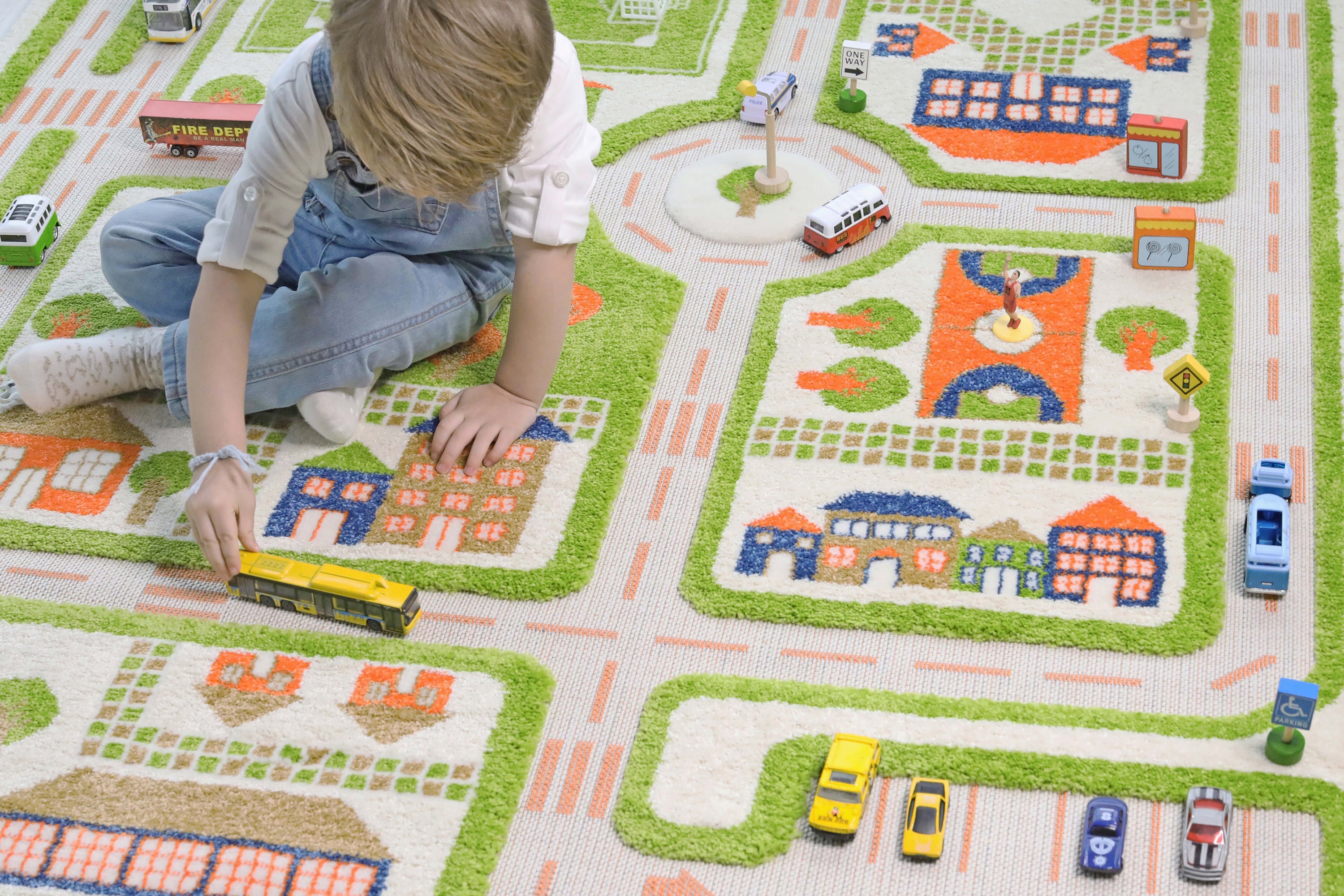ROAD & TRAFFIC Play Rug Road Rug Green Blue Kids Floor Etsy Australia