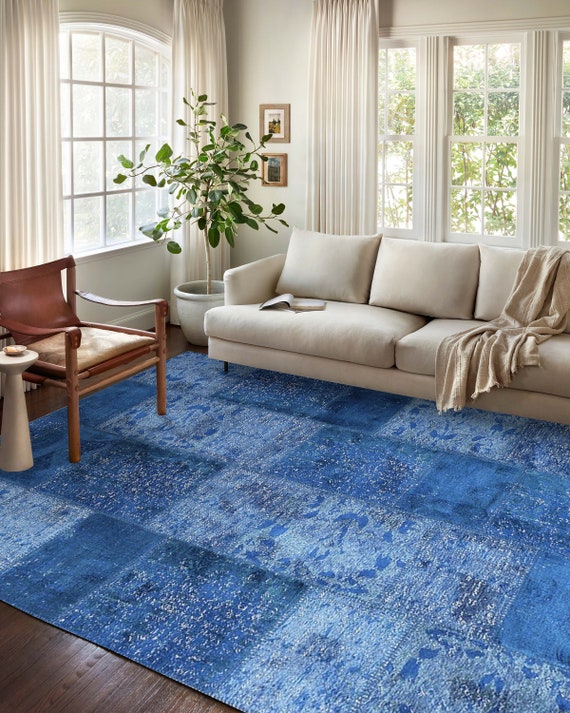4x6 Modern Blue Area Rugs for Living Room, Bedroom Rug, Dining Room Rug, Indoor Entry or Entryway Rug, Kitchen Rug