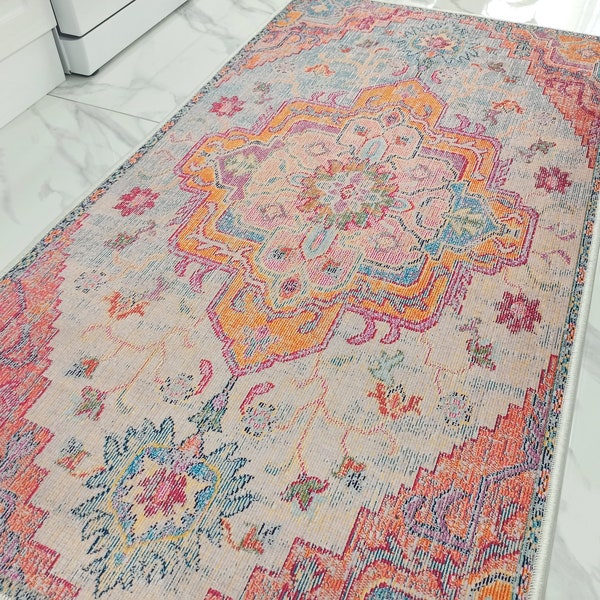 Pink and Orange Rug Etsy