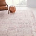 COLE | Persian Style Pink Neutral Vintage rug, Natural Beige Handmade look Shabby Chic decor, Poudre Powder, Rug For Living Room Bedroom 