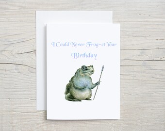 Funny Birthday Card, Wizard Frog Birthday Card, Magical Birthday Card, Belated Birthday Card, Pun Birthday Card