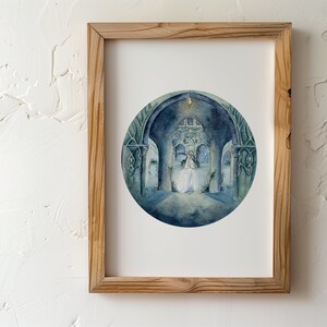 Lady of Light 5x7 Art Print | Lady of the Wood | Elven Art | Watercolor Painting