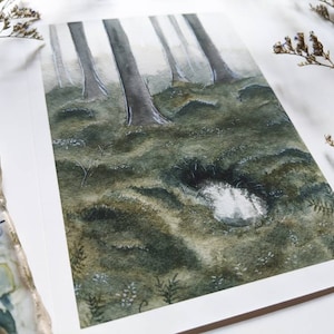 Dreamy Cottagecore Forest Marsh Art Print | 5x7