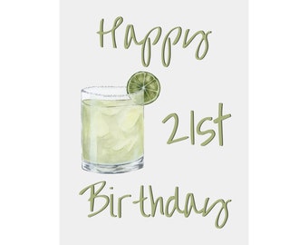 21st Birthday Card, Happy 21st Birthday, 21st Birthday Card for Her, Bday Card for Him