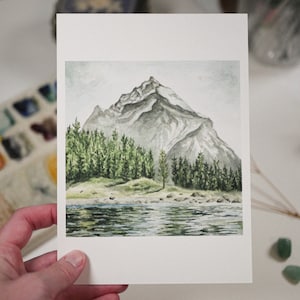 Mountain Lake Giclée Art Print: Dreamy Landscape Wall Art (5x7)