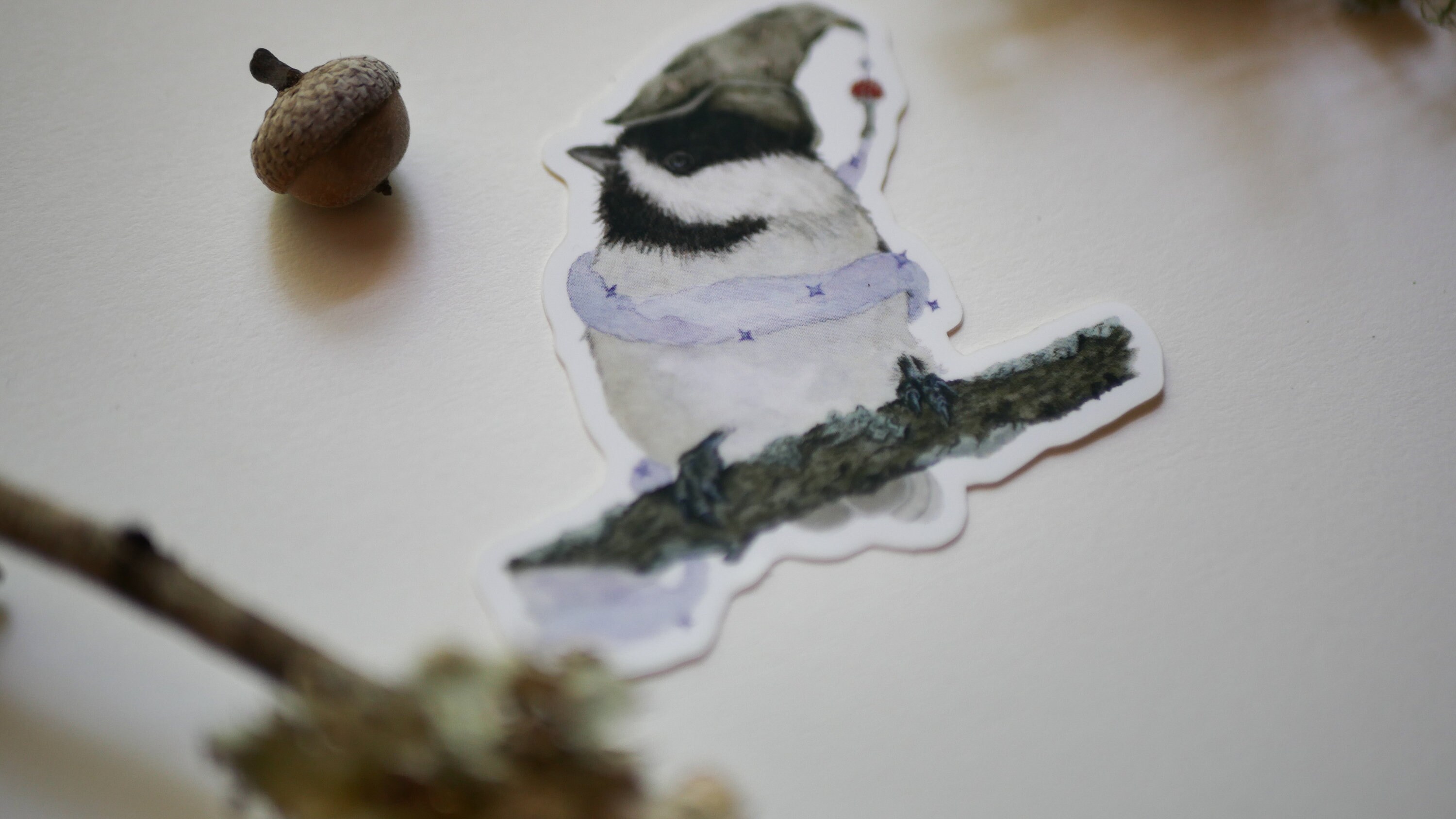 Magical Chickadee Bird Vinyl Sticker | Chickadee Laptop Decal, Water ...