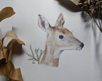 Deer Original Art | Watercolor Deer Painting