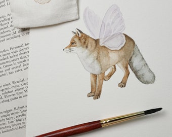 Fairy Fox Original Watercolor Painting