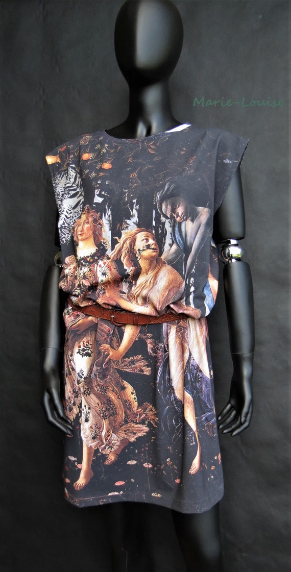Renaissance Print Dress. Designer Dress - Etsy