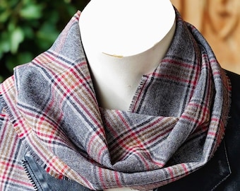 Wool scarf, light and soft, beautiful plaid, men's scarf, unisex, women scarf, gift for men and women