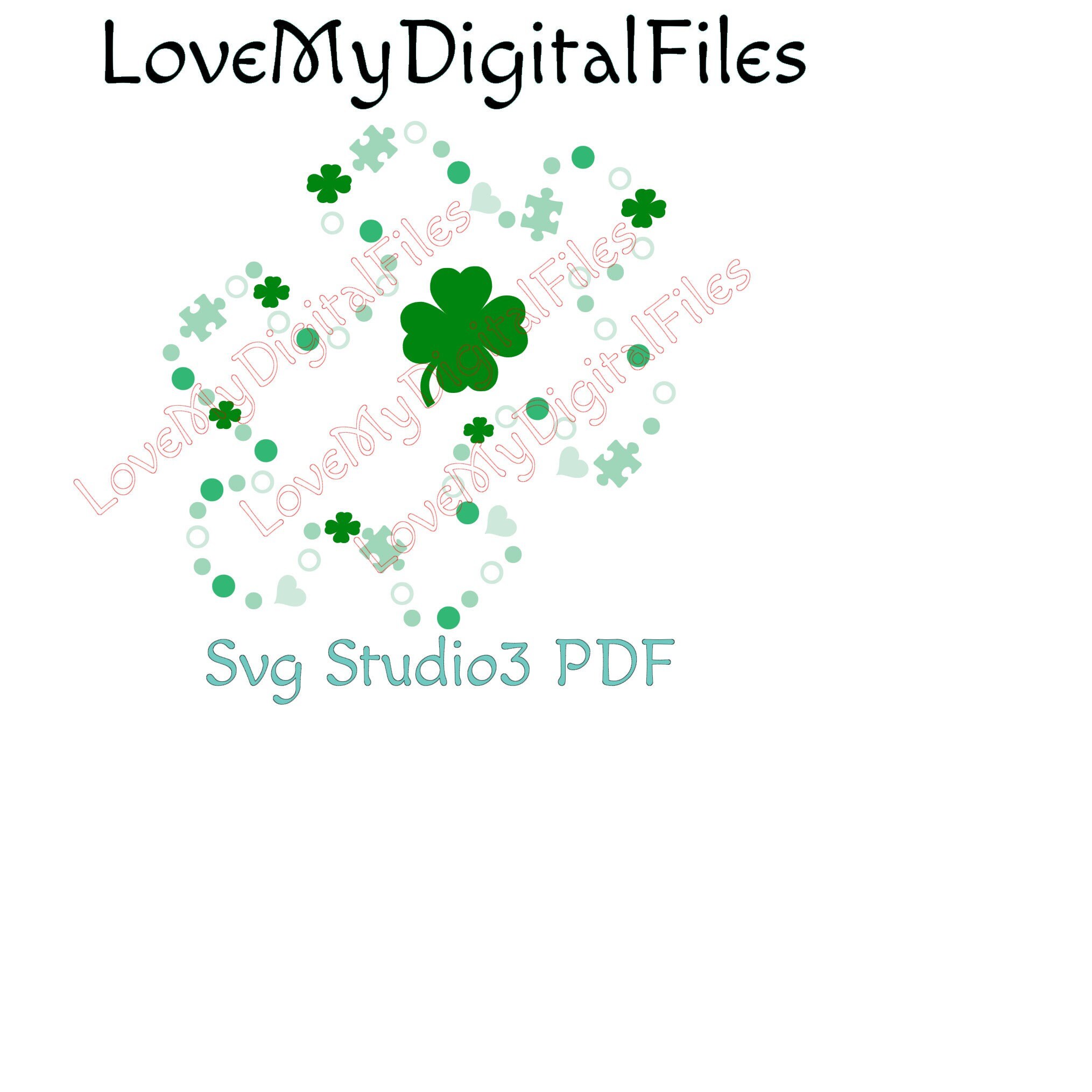 Download St Patricks Day Autism Puzzle Piece Svg Digital Files For Etsy