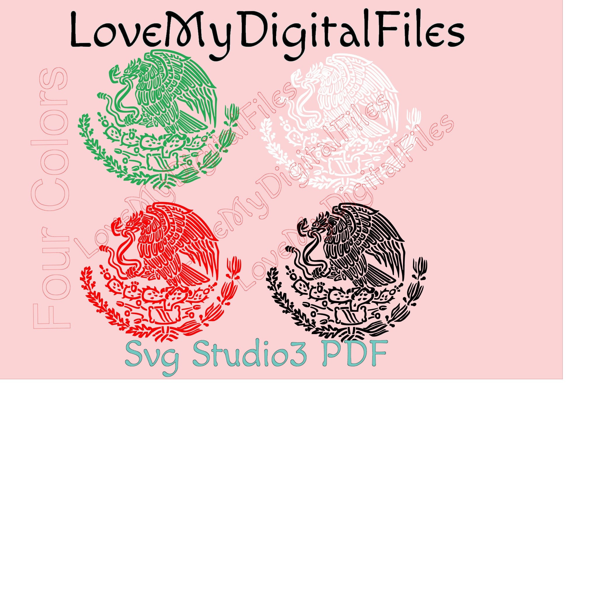 Download Four Mexico Flag Colors Svg Digital Files For Cricut Cutting Etsy