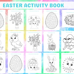 Easter Activity book, coloring, mazes, connect the dots and more. image 2